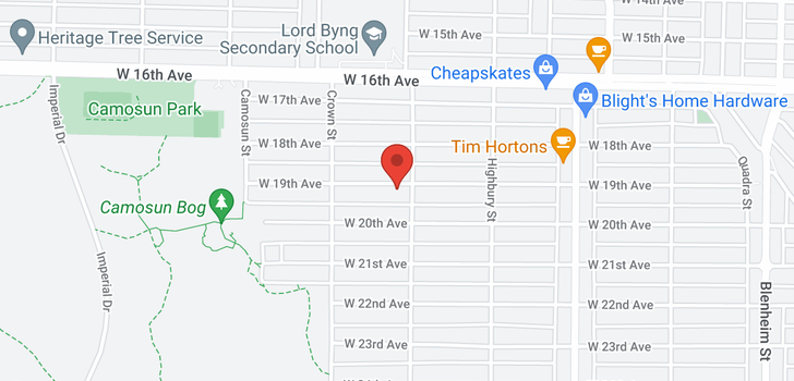map of 3916 W 19TH AVENUE